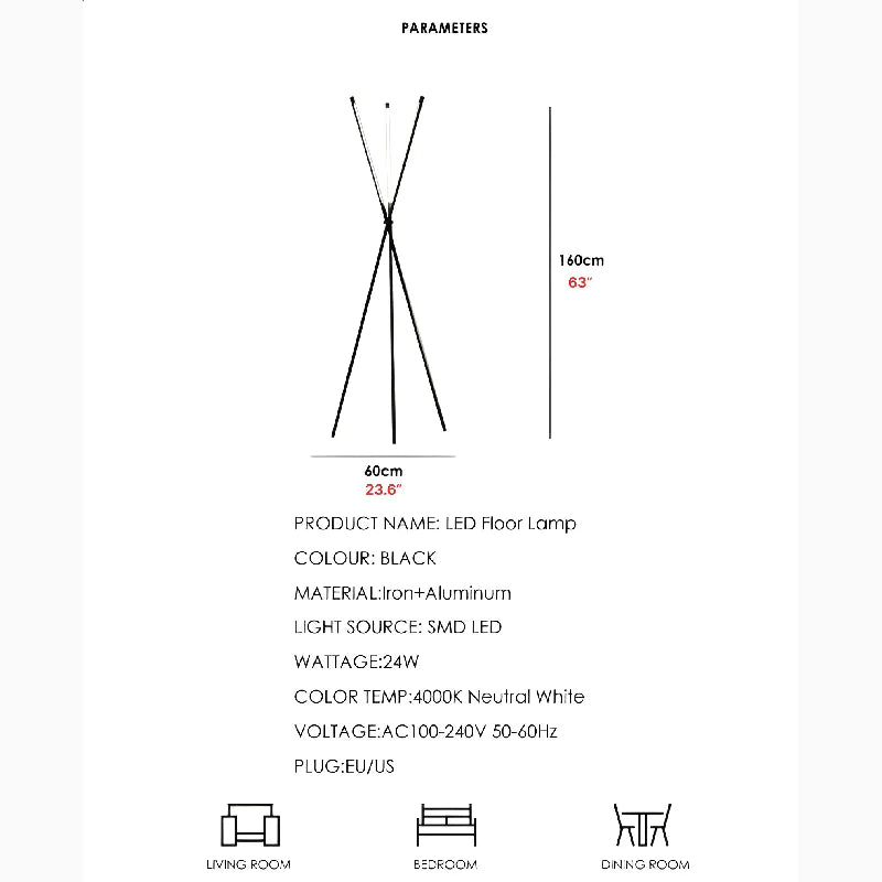 Cully | Post Modern Black LED Minimalistic Floor Lamp