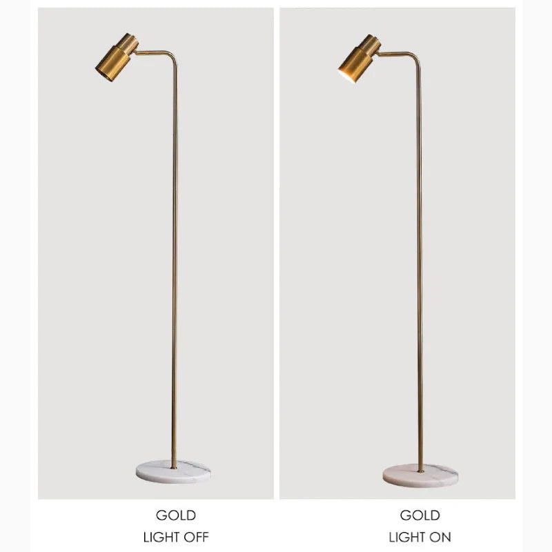 Dallenwil | Minimalistic Gold Floor Lamp with Marble Base