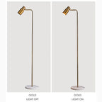 Dallenwil | Minimalistic Gold Floor Lamp with Marble Base