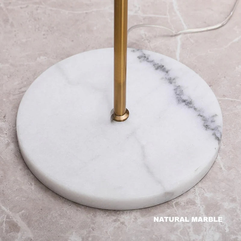 Dallenwil | Minimalistic Gold Floor Lamp with Marble Base