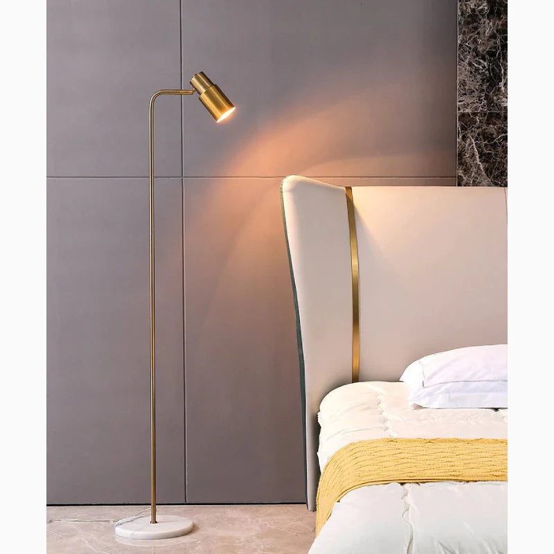 Dallenwil | Minimalistic Gold Floor Lamp with Marble Base