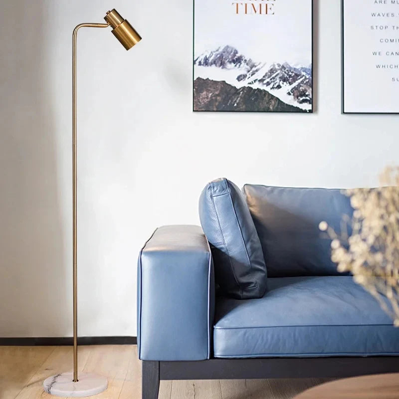Dallenwil | Minimalistic Gold Floor Lamp with Marble Base