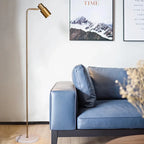 Dallenwil | Minimalistic Gold Floor Lamp with Marble Base