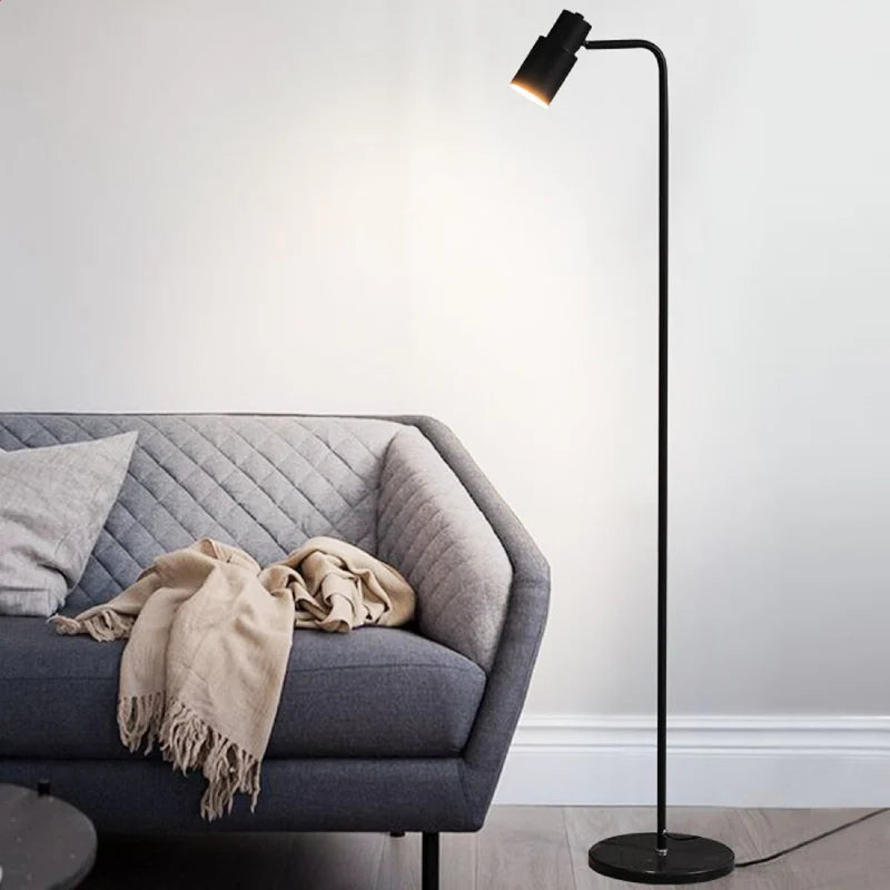 Dallenwil | Minimalistic Gold Floor Lamp with Marble Base