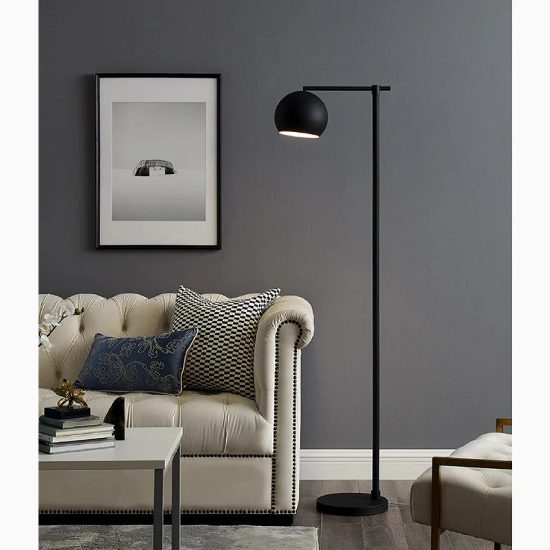 Davos | Black/Gold Minimalistic Reading Floor Lamp