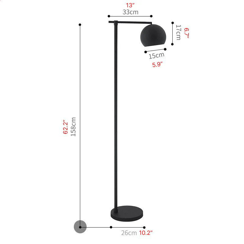 Davos | Black/Gold Minimalistic Reading Floor Lamp