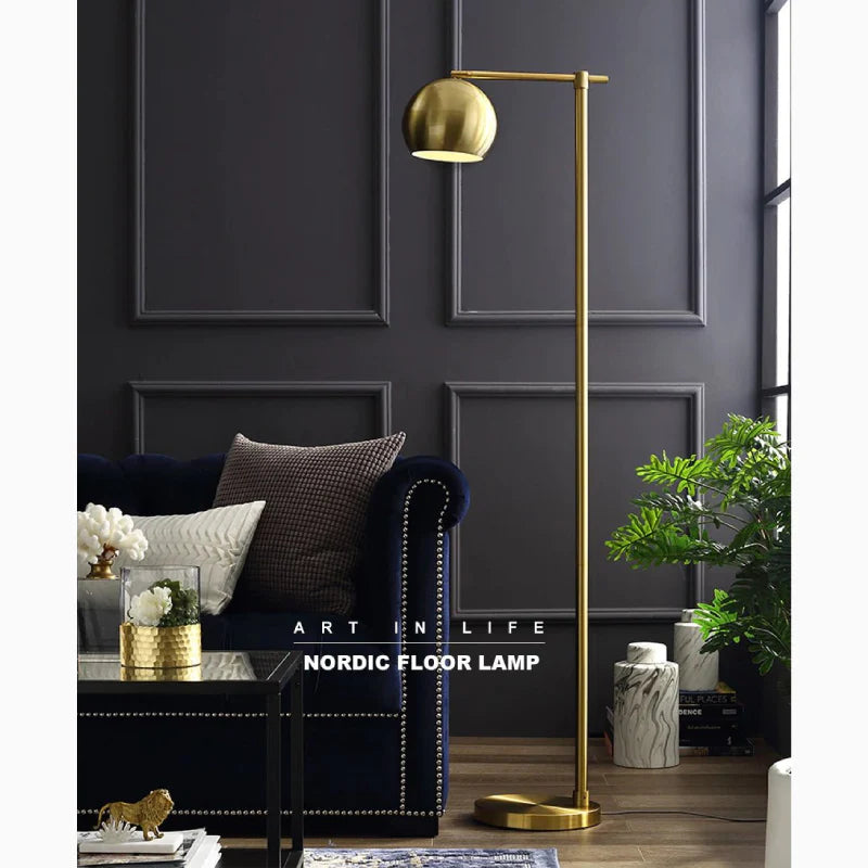 Davos | Black/Gold Minimalistic Reading Floor Lamp