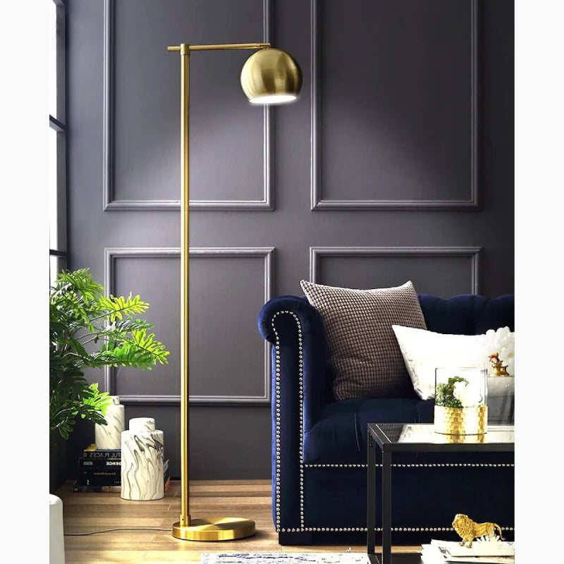 Davos | Black/Gold Minimalistic Reading Floor Lamp