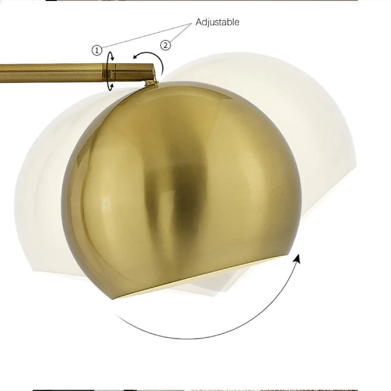 Davos | Black/Gold Minimalistic Reading Floor Lamp