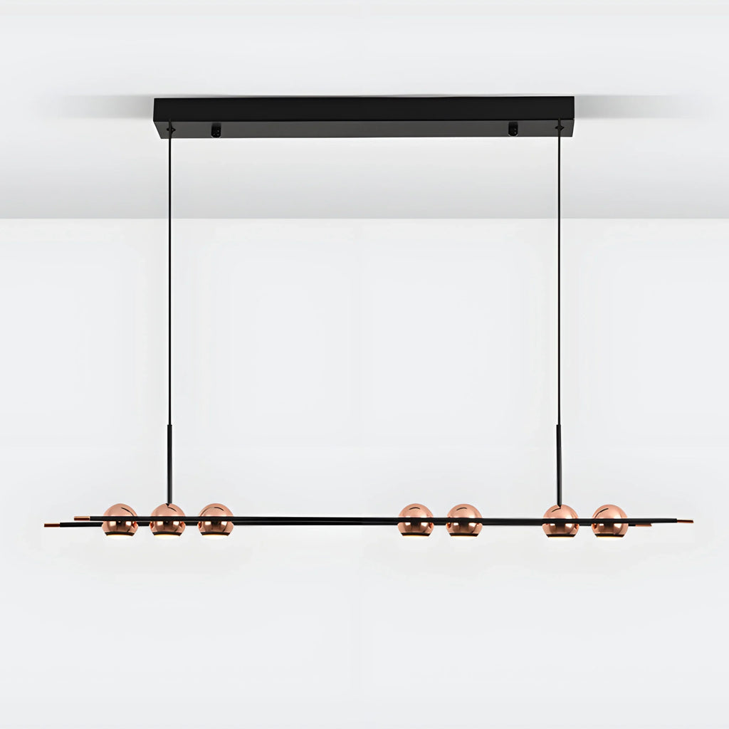 Diano Marina | Black Hanging Chandelier with Spheres Design