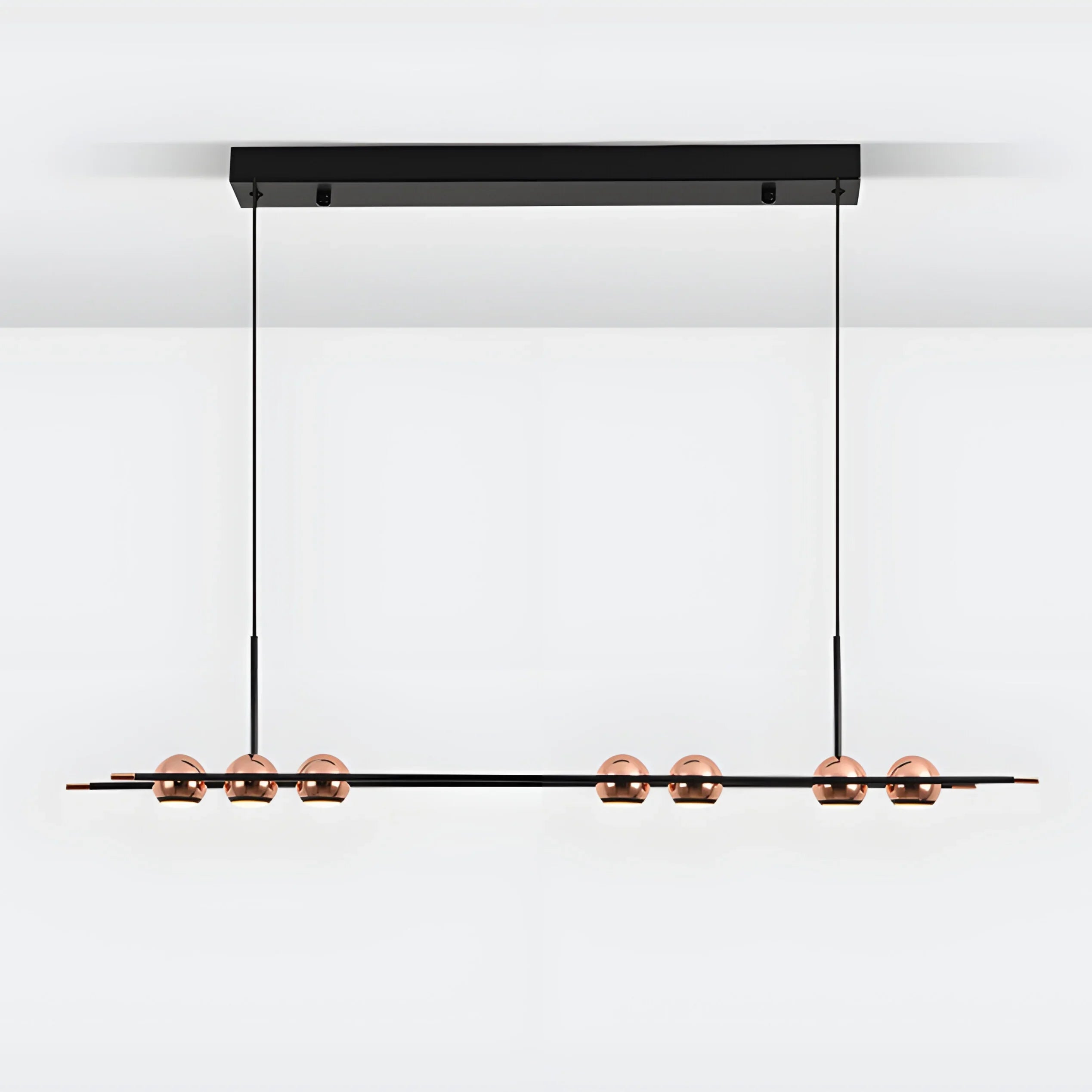 Diano Marina | Black Hanging Chandelier with Spheres Design