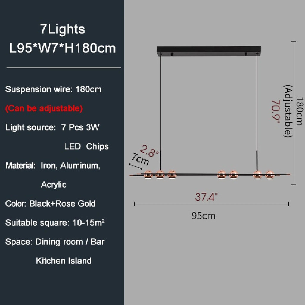 Diano Marina | Black Hanging Chandelier with Spheres Design