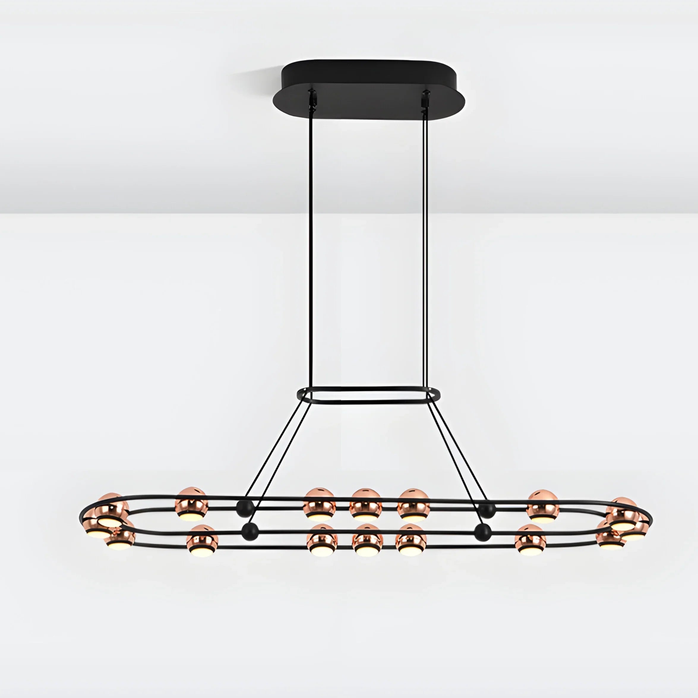 Diano Marina | Black Hanging Chandelier with Spheres Design