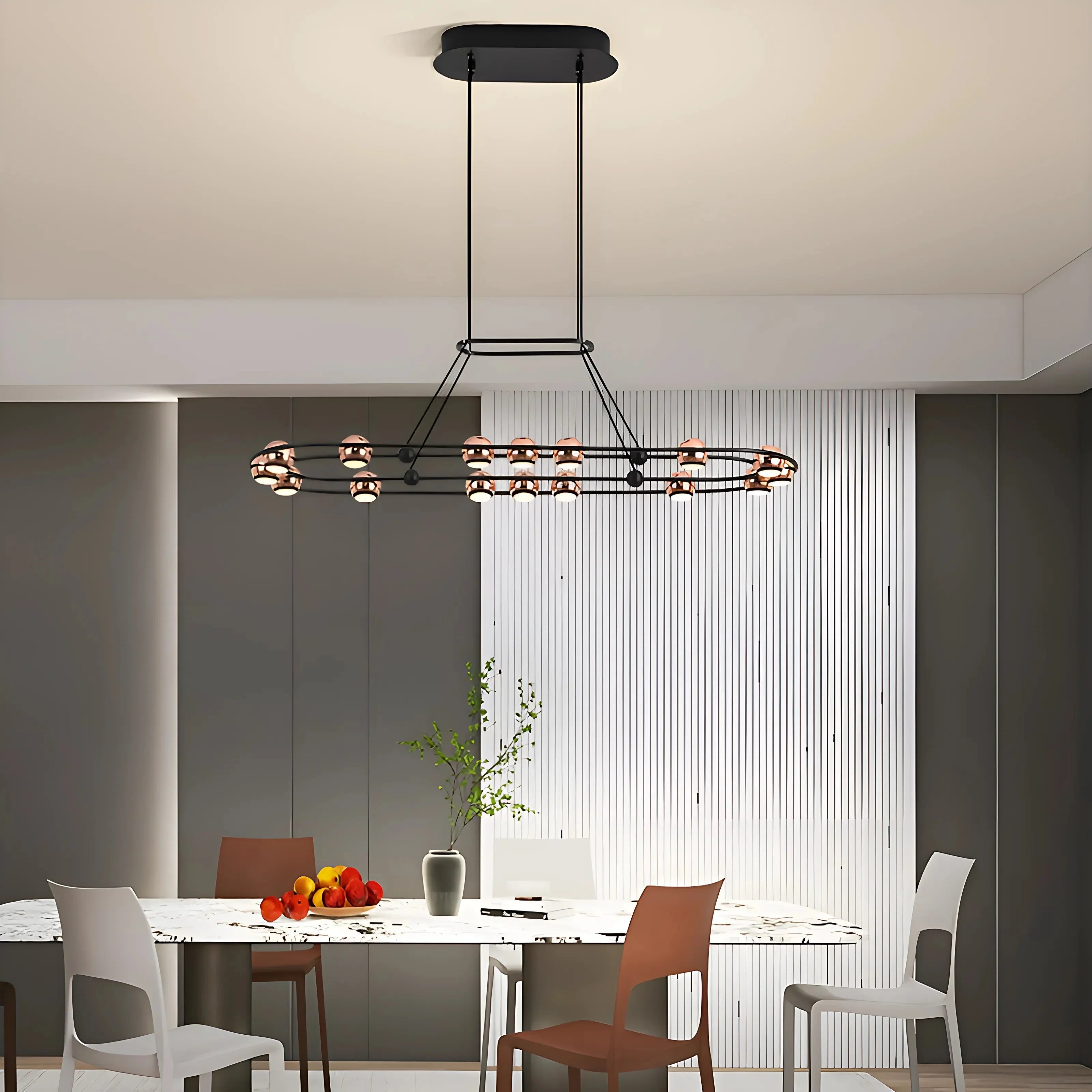 Diano Marina | Black Hanging Chandelier with Spheres Design