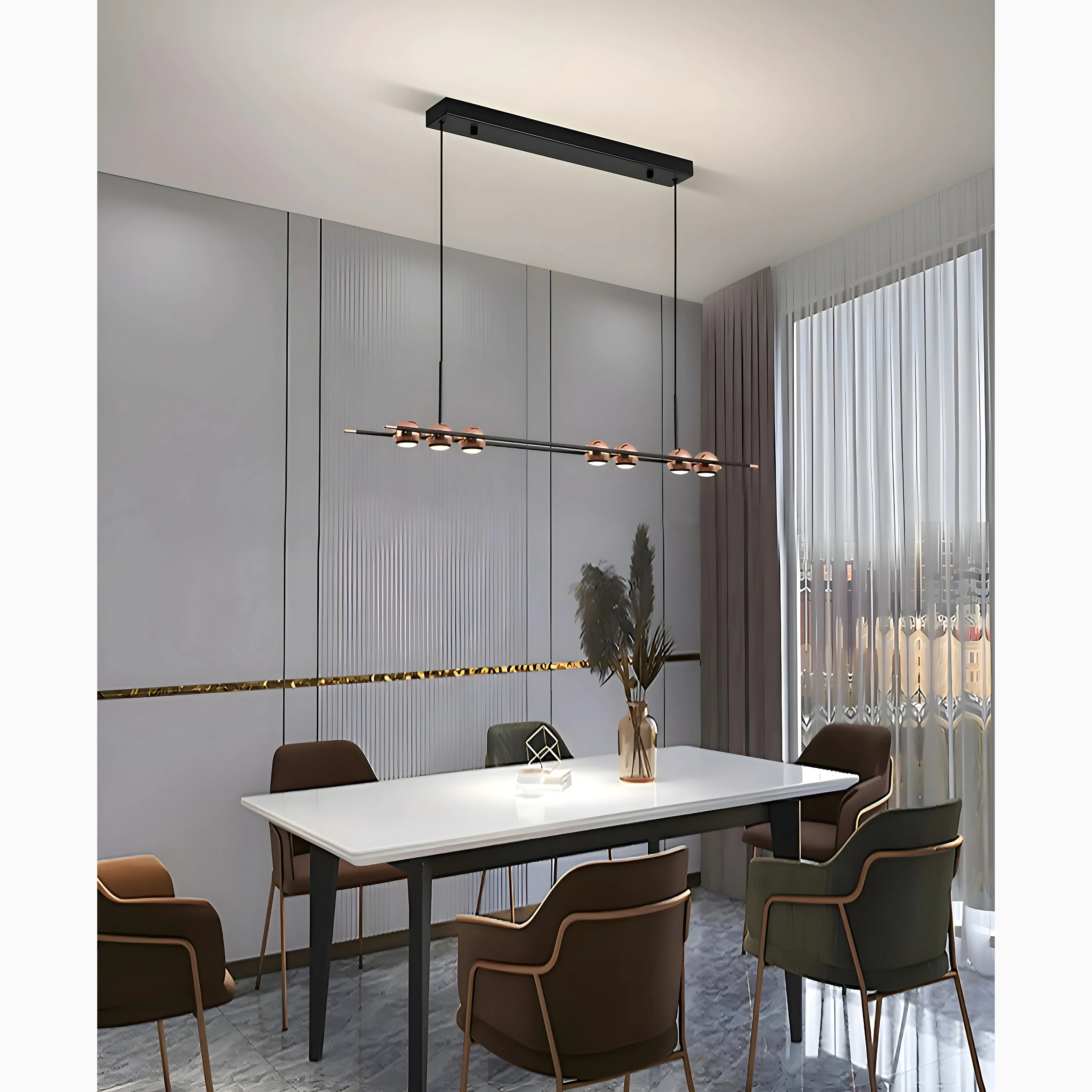 Diano Marina | Black Hanging Chandelier with Spheres Design
