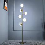 Diemtigen | Elegant Golden Metal LED Floor Lamp With Acrylic Balls