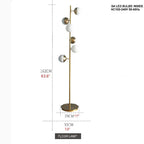Diemtigen | Elegant Golden Metal LED Floor Lamp With Acrylic Balls