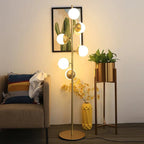 Diemtigen | Elegant Golden Metal LED Floor Lamp With Acrylic Balls