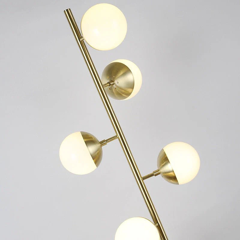 Diemtigen | Elegant Golden Metal LED Floor Lamp With Acrylic Balls