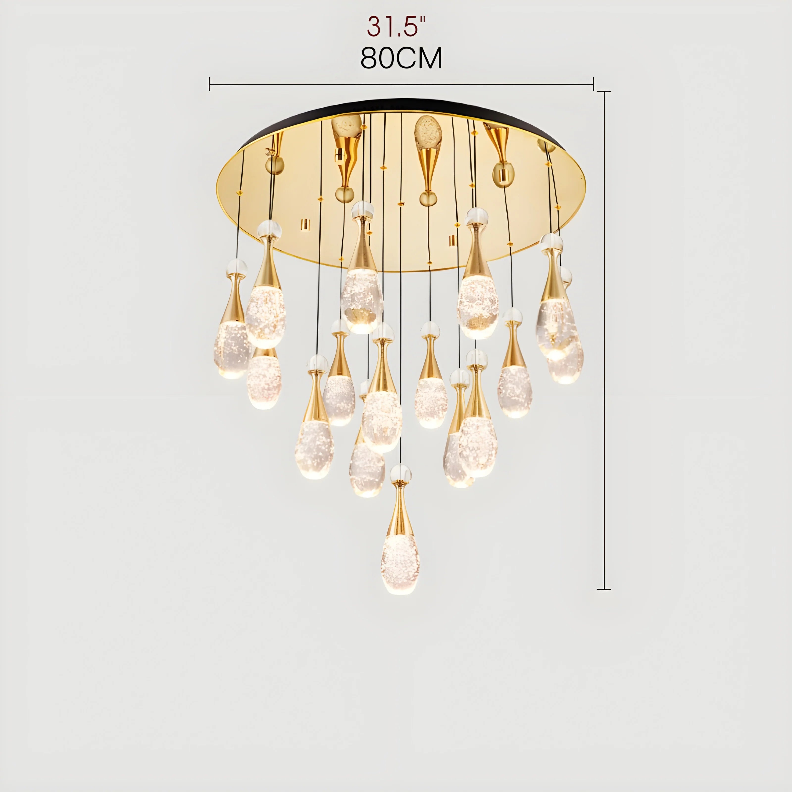 Dolceacqua | Gold Crystal Jellyfish Style Ceiling Light