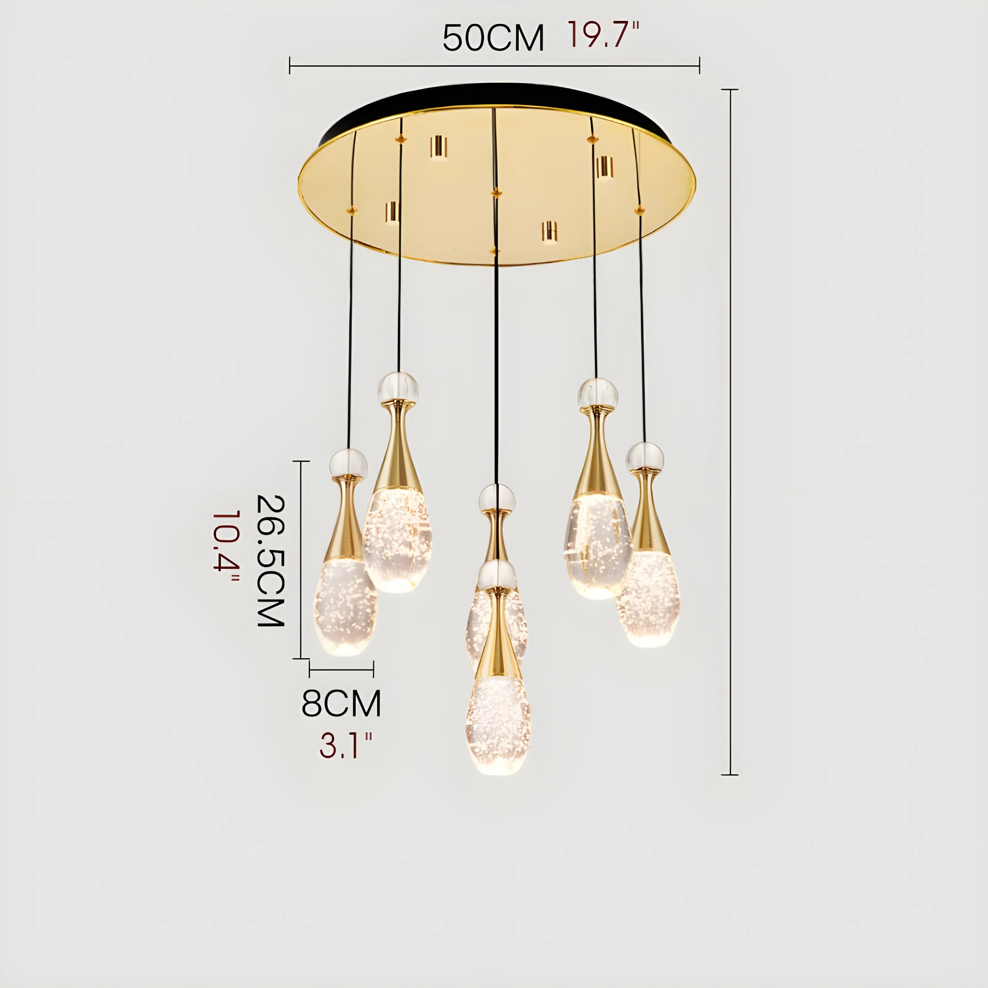 Dolceacqua | Gold Crystal Jellyfish Style Ceiling Light