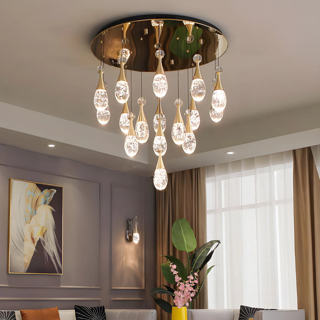 Dolceacqua | Gold Crystal Jellyfish Style Ceiling Light