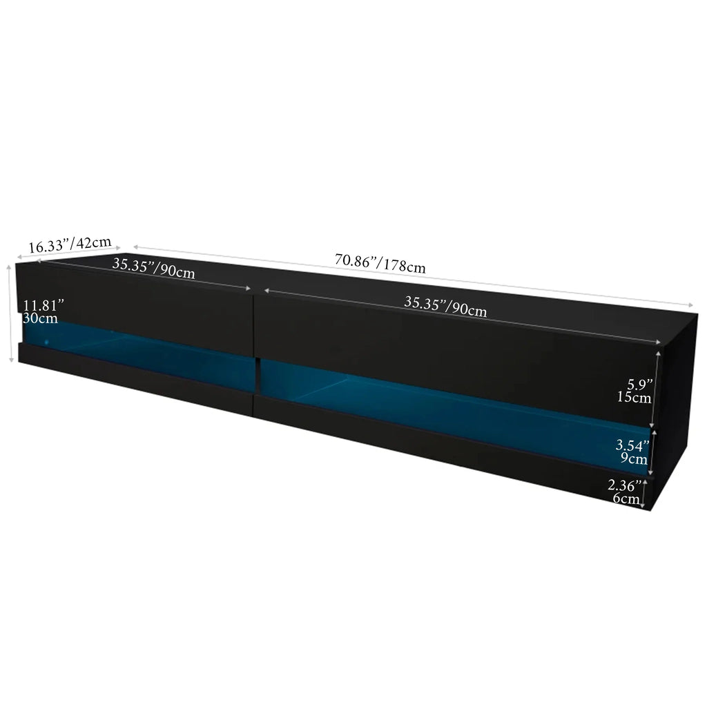 Drava | Floating Simple TV Stand with LED Lighting