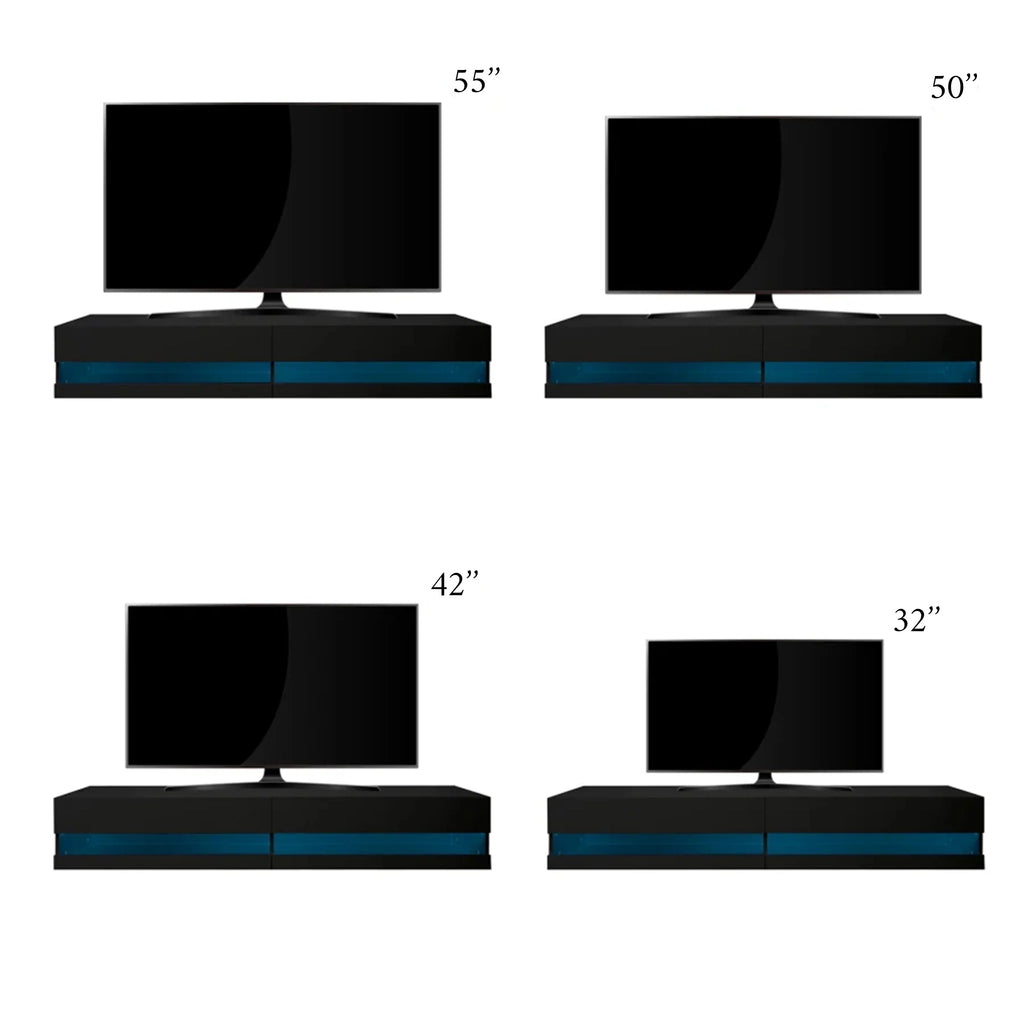 Drava | Floating Simple TV Stand with LED Lighting