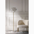 Dubendorf | Nordic Luxury Crystal LED Floor Lamp With Marble Base