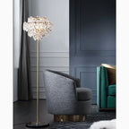 Dubendorf | Nordic Luxury Crystal LED Floor Lamp With Marble Base