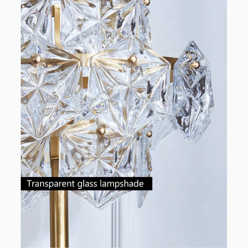 Dubendorf | Nordic Luxury Crystal LED Floor Lamp With Marble Base