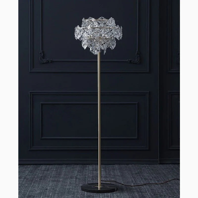 Dubendorf | Nordic Luxury Crystal LED Floor Lamp With Marble Base
