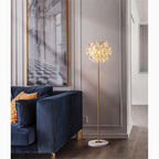 Dubendorf | Nordic Luxury Crystal LED Floor Lamp With Marble Base