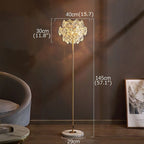Dubendorf | Nordic Luxury Crystal LED Floor Lamp With Marble Base