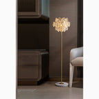 Dubendorf | Nordic Luxury Crystal LED Floor Lamp With Marble Base