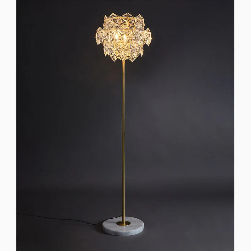 Dubendorf | Nordic Luxury Crystal LED Floor Lamp With Marble Base