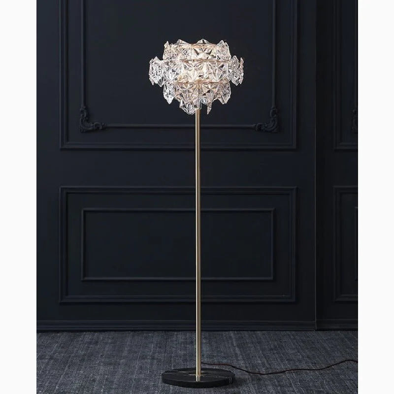 Dubendorf | Nordic Luxury Crystal LED Floor Lamp With Marble Base