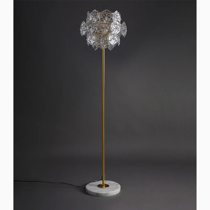 Dubendorf | Nordic Luxury Crystal LED Floor Lamp With Marble Base