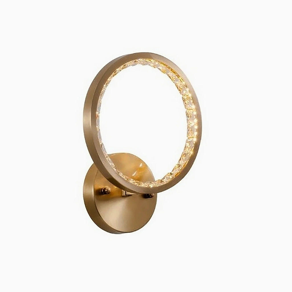 Elche | Gold Modern Small Crystal Copper LED Wall Lamp