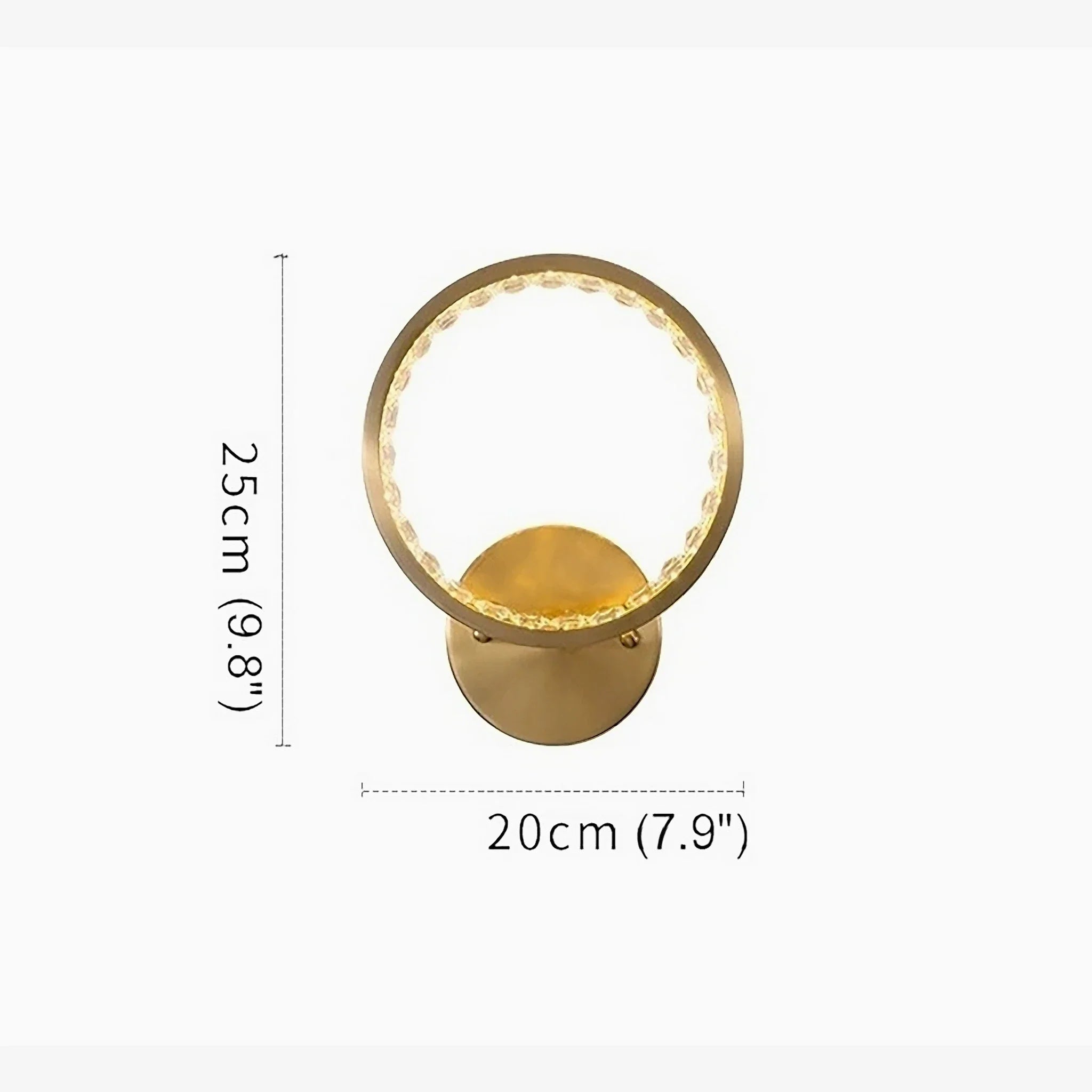 Elche | Gold Modern Small Crystal Copper LED Wall Lamp