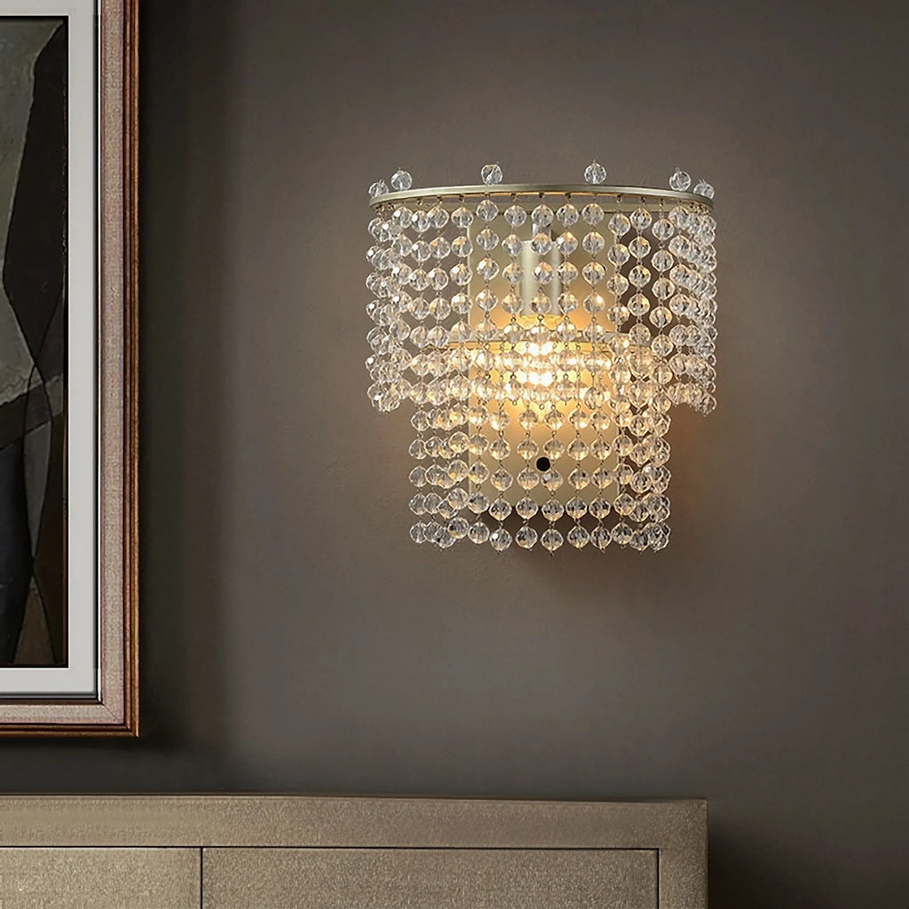 Elda | Chrome/Gold Crystal Modern Wall Lamp