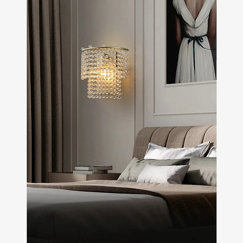 Elda | Chrome/Gold Crystal Modern Wall Lamp