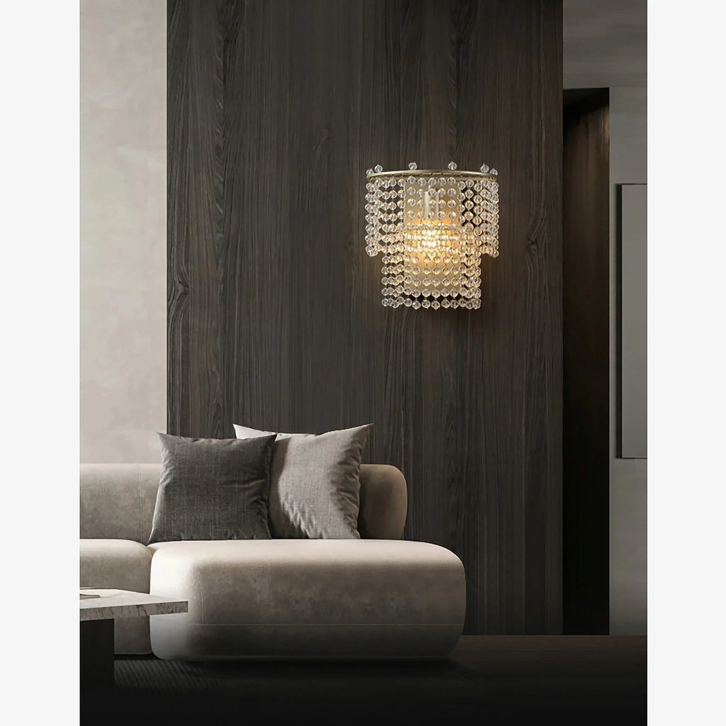 Elda | Chrome/Gold Crystal Modern Wall Lamp