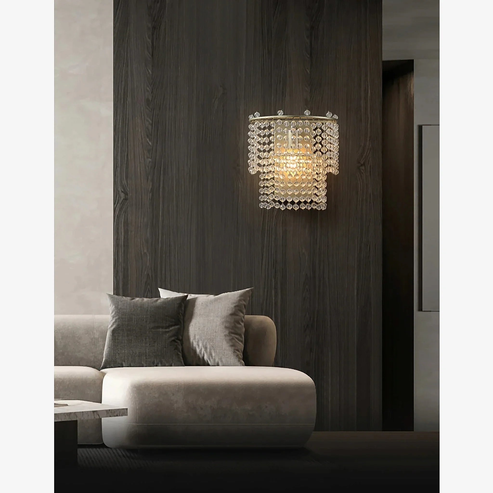 Elda | Chrome/Gold Crystal Modern Wall Lamp