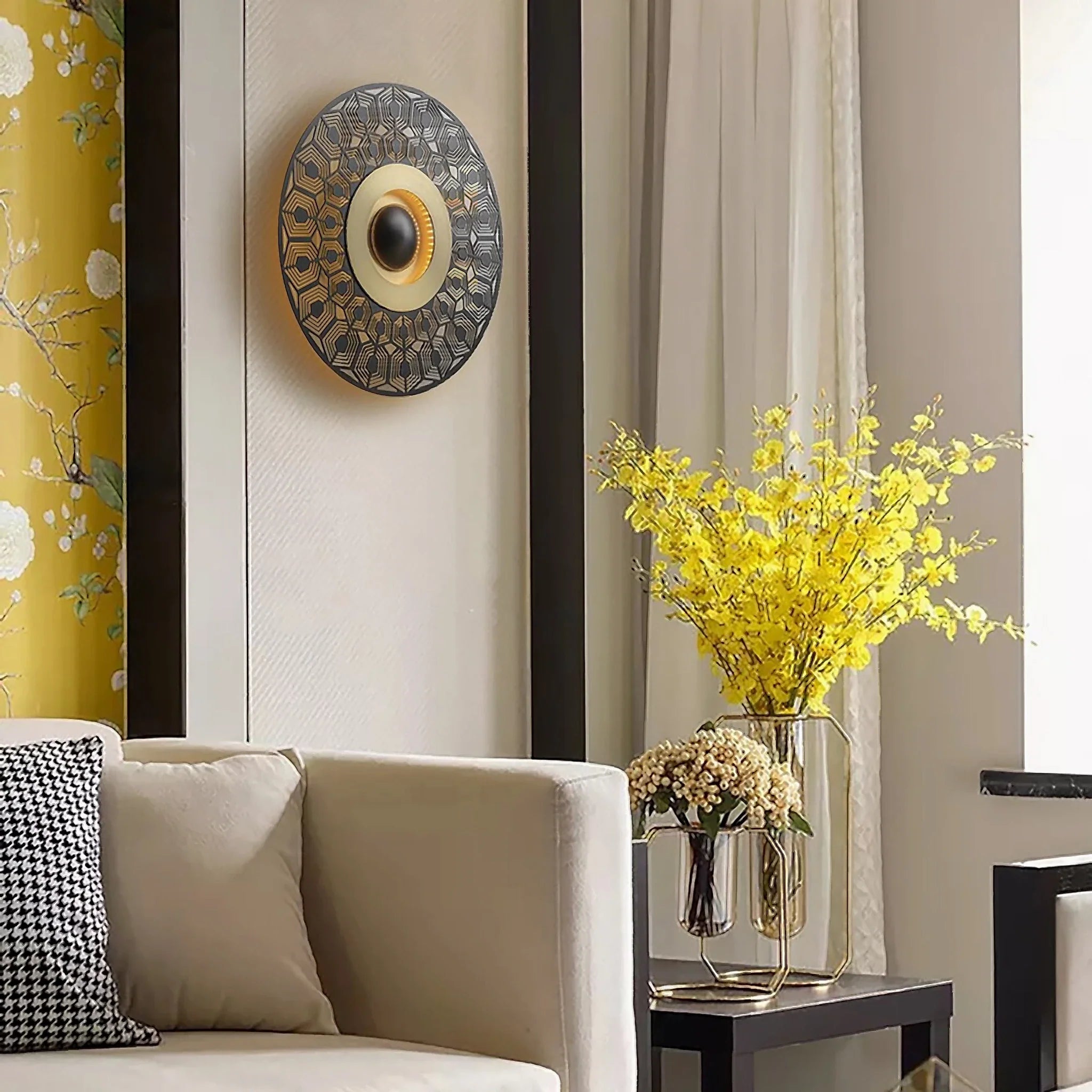 Ferrol | Gold/Black Modern LED wall lamp