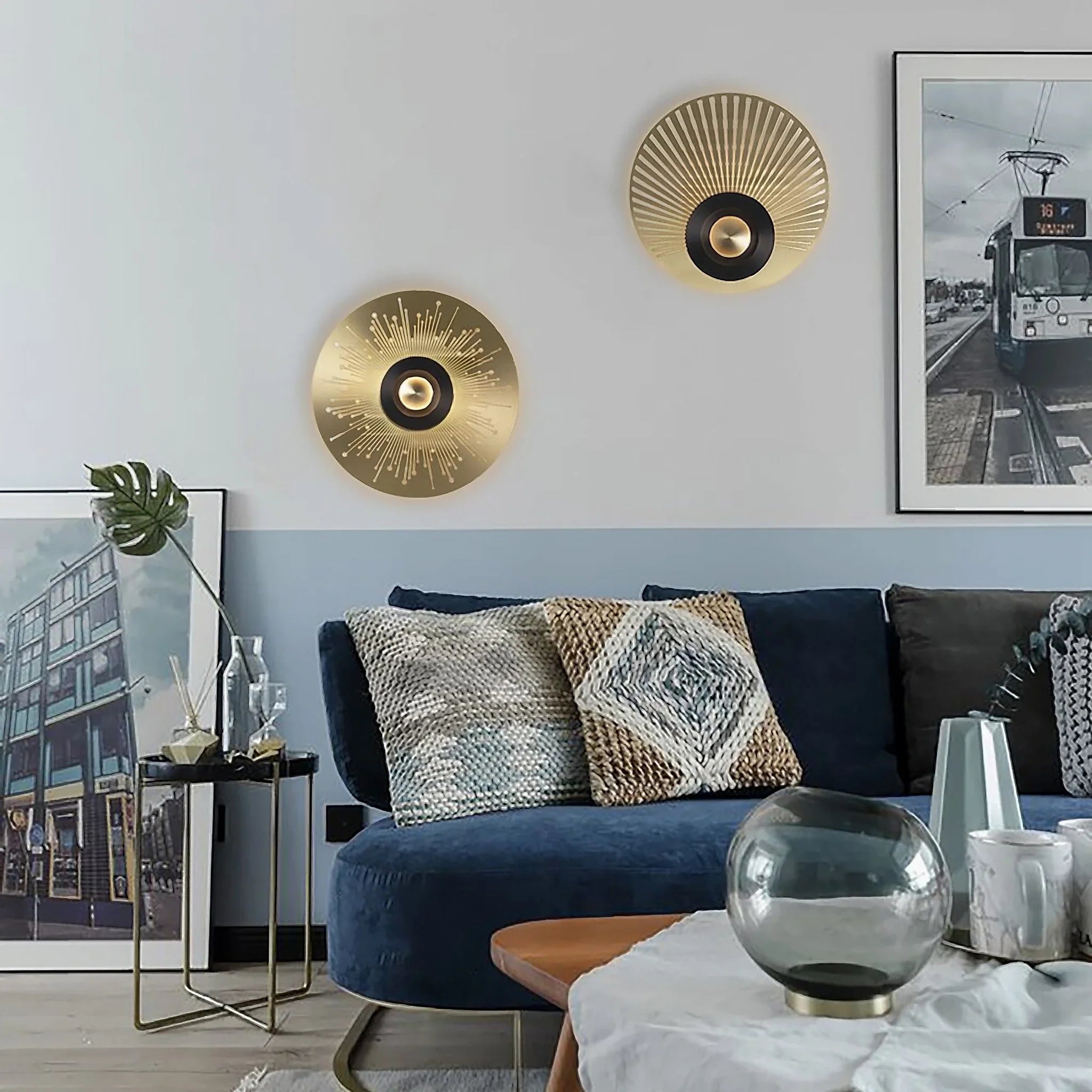 Ferrol | Gold/Black Modern LED wall lamp