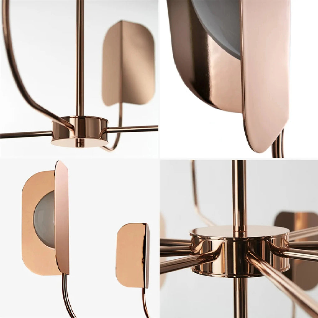 Fiesch | Modern Art-Deco Rose Gold Ceiling LED Chandelier
