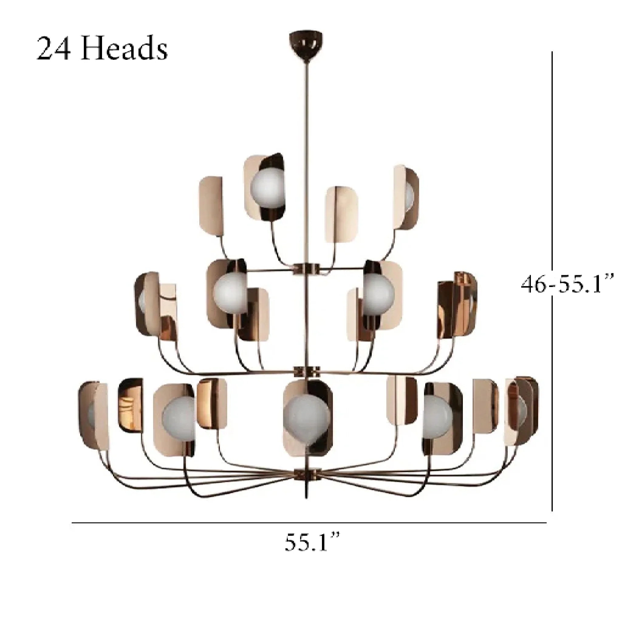 Fiesch | Modern Art-Deco Rose Gold Ceiling LED Chandelier