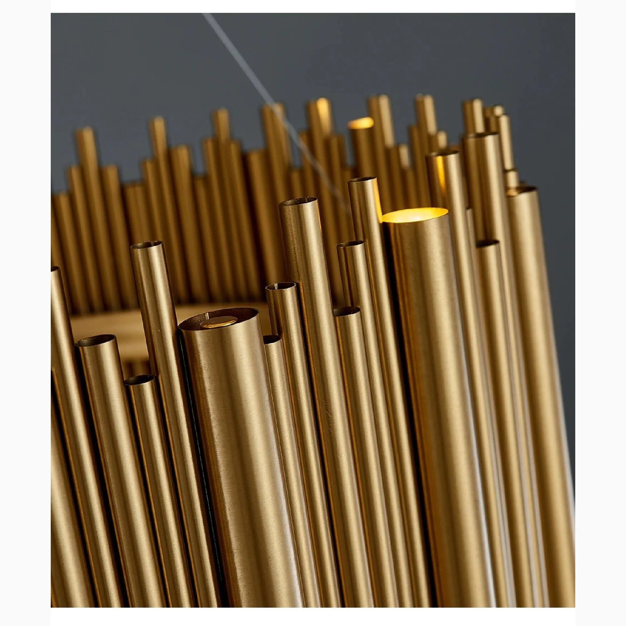 Fontan | Trendy Rectangle Gold Stainless Steel Chandelier