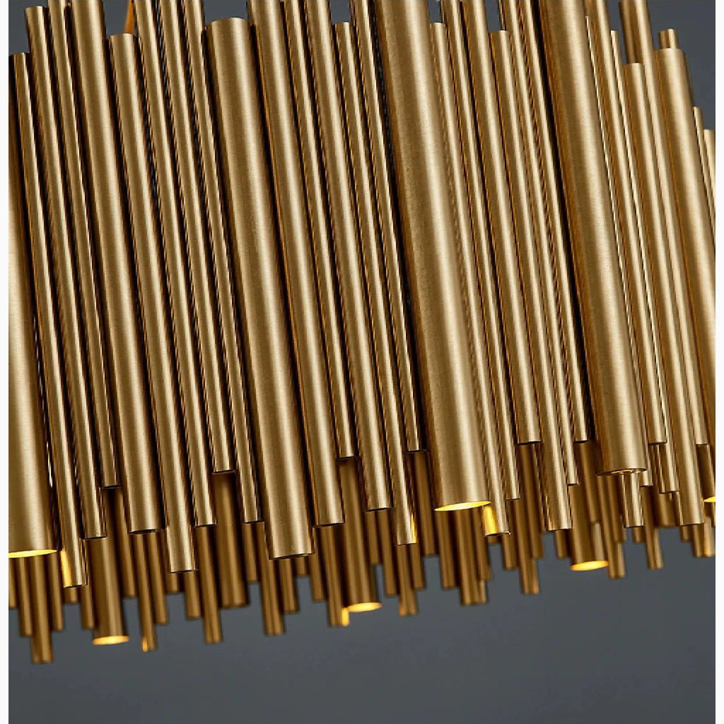 Fontan | Trendy Rectangle Gold Stainless Steel Chandelier